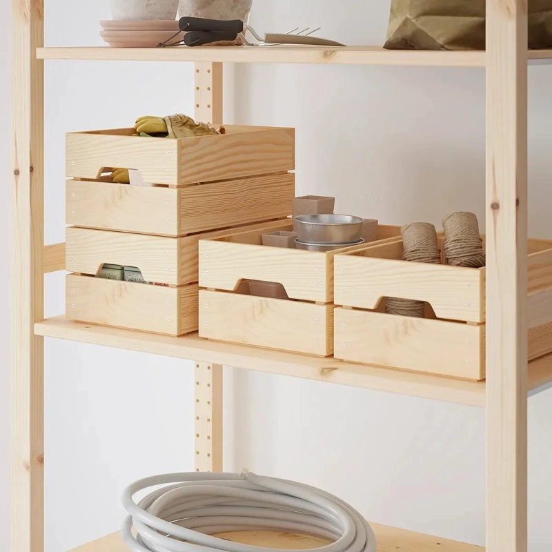 CAJA ORGANIZADORA DE PINO MACIZO CON ASAS 23X31X15 CM - 3