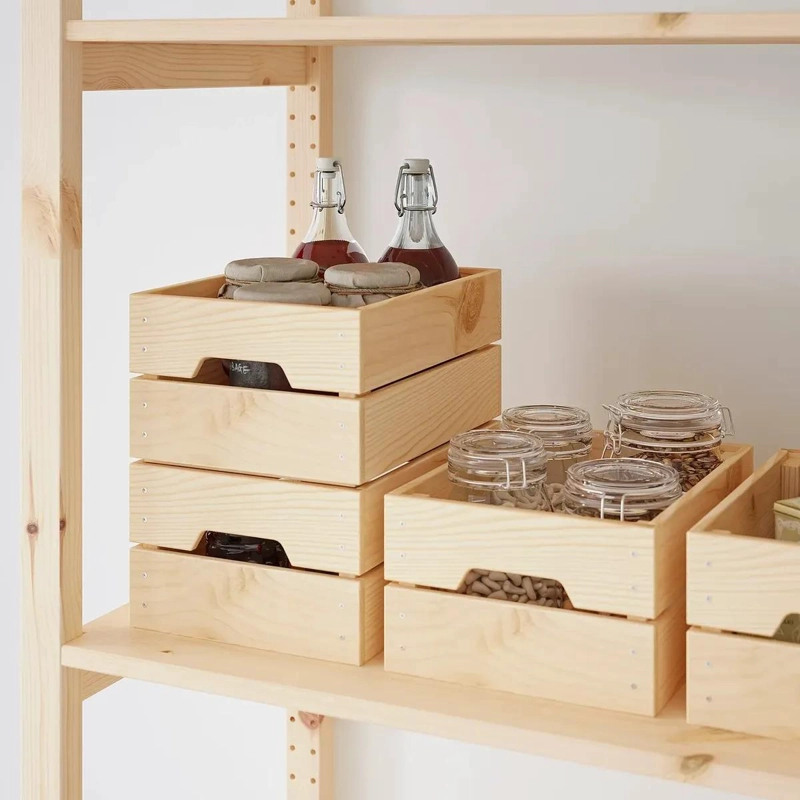 CAJA ORGANIZADORA DE PINO MACIZO CON ASAS 23X31X15 CM - 5