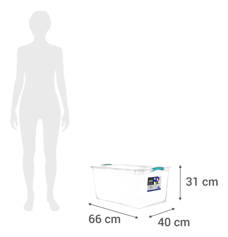 CAJA ORGANIZADORA PLASTICA CON CAPACIDAD DE 61 LITROS PARA ALMACENAMIENTO - 3