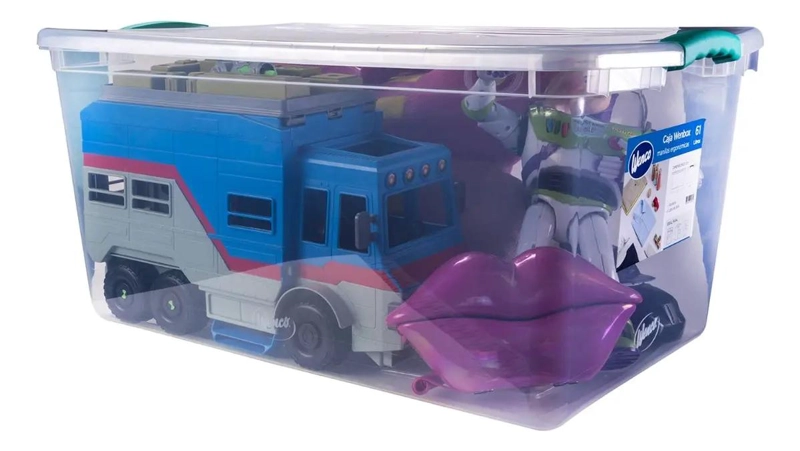 CAJA ORGANIZADORA PLASTICA CON CAPACIDAD DE 61 LITROS PARA ALMACENAMIENTO - 4