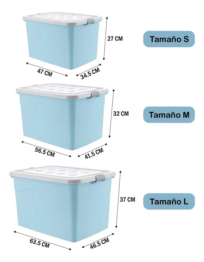 CAJA ORGANIZADORA PLASTICA CON RUEDAS CAPACIDAD 45 LITROS MULTIUSO - 2