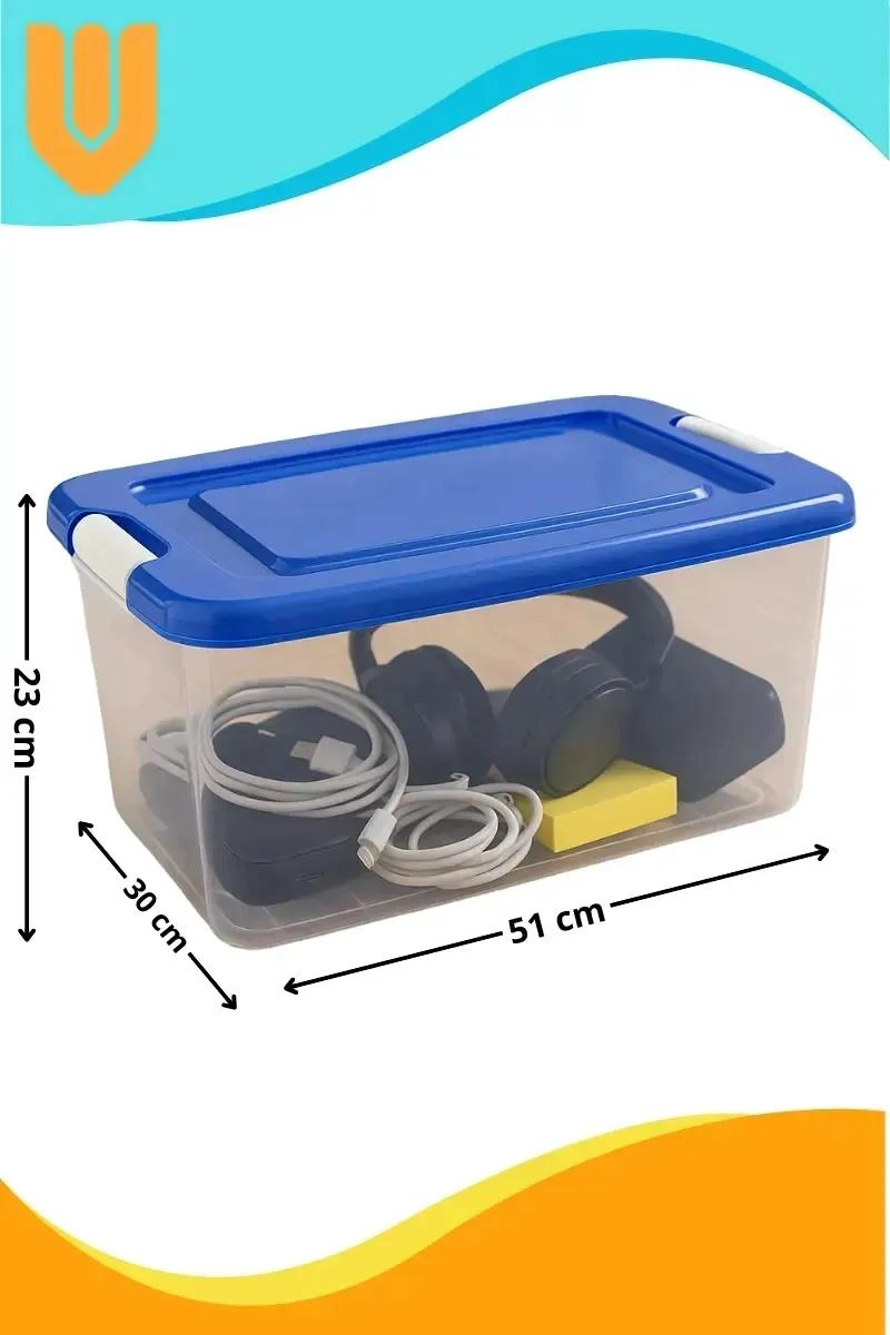 CAJA ORGANIZADORA APILABLE TRANSPARENTE CON CAPACIDAD DE 28 LITROS - 2