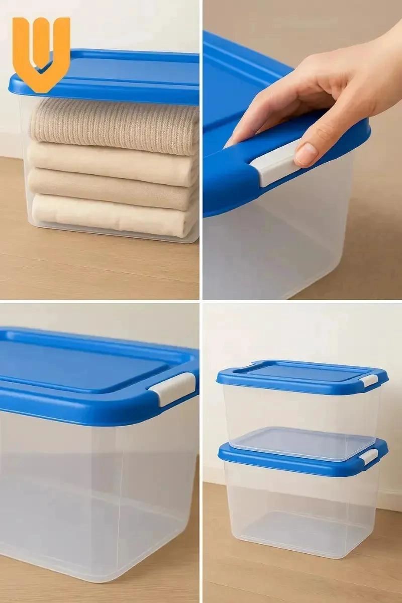 CAJA ORGANIZADORA APILABLE TRANSPARENTE CON CAPACIDAD DE 28 LITROS - 3