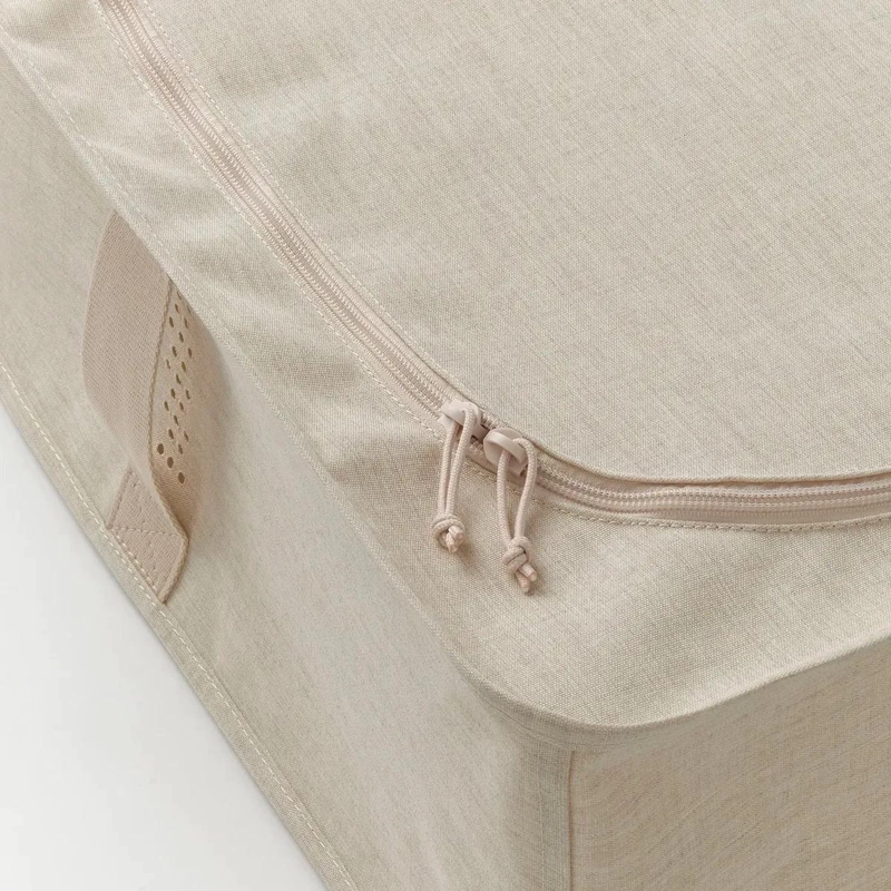 ORGANIZADOR PARA ROPA TEXTIL BEIGE CON ASAS 43X53X19 CM - 3