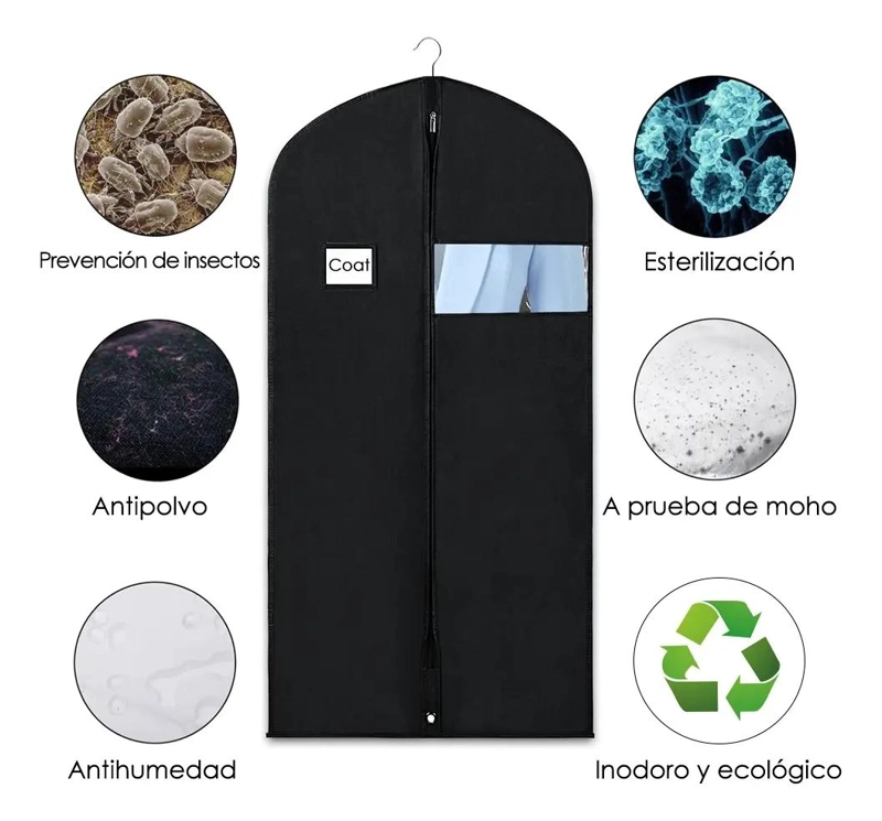 PACK DE 4 FUNDAS PROTECTORES PARA ROPA DE 100X60CM - 4