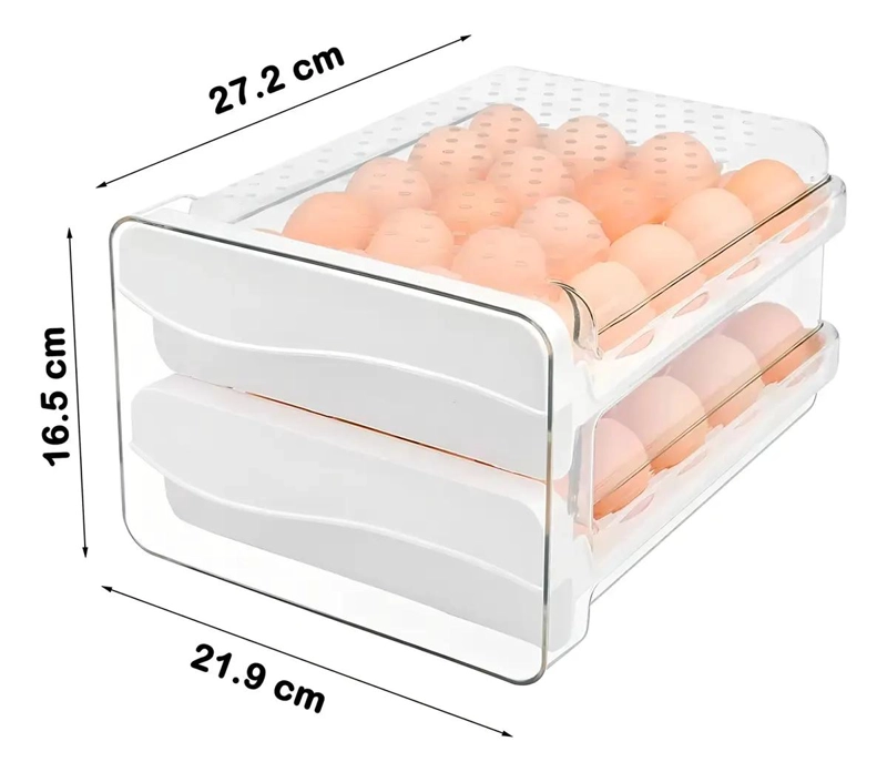 ORGANIZADOR PARA 40 HUEVOS CON 2 NIVELES Y DISEÑO APILABLE - 1