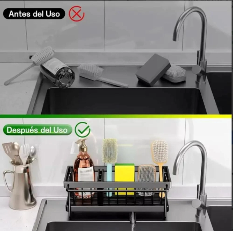 PORTA ESPONJA ESCURRIDOR MULTIFUNCIONAL PARA COCINA MODERNA Y PRACTICA - 5