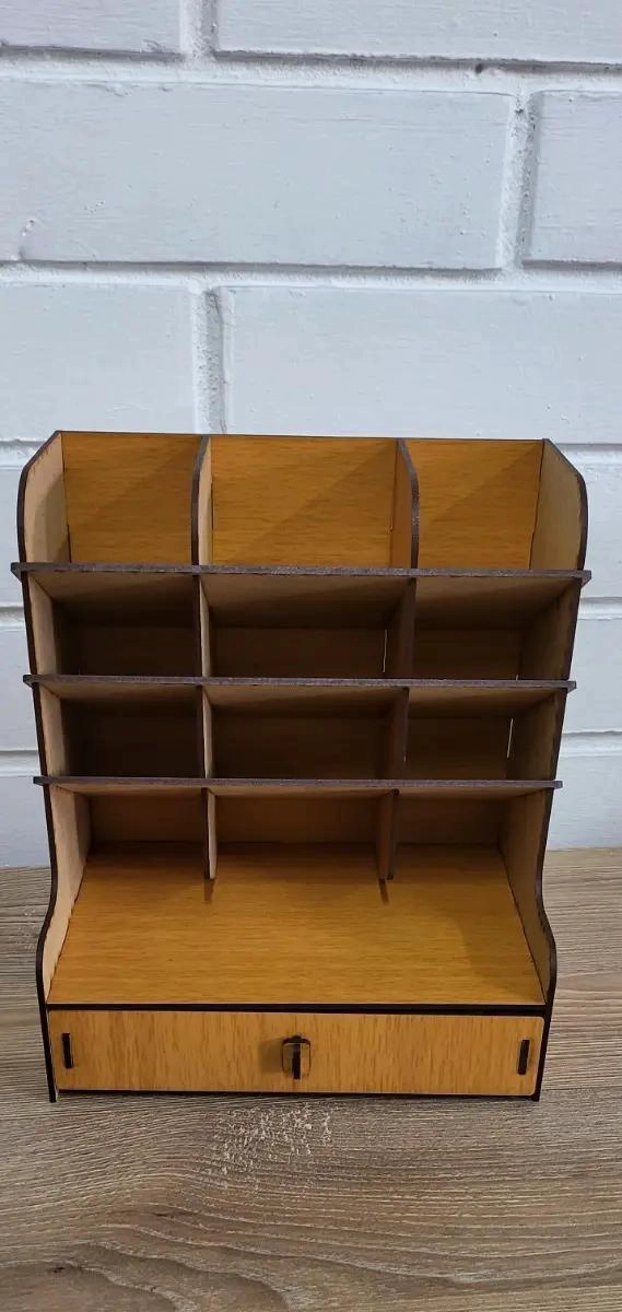 ORGANIZADOR DE LAPICES Y PINCELES DE MADERA CON CAJON - 5