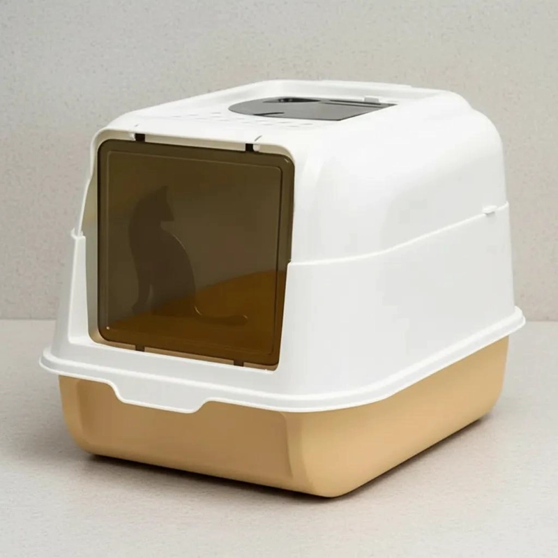ARENERO CERRADO MEDIANO CON SISTEMA ANTISALPICADURAS PARA GATOS - 4