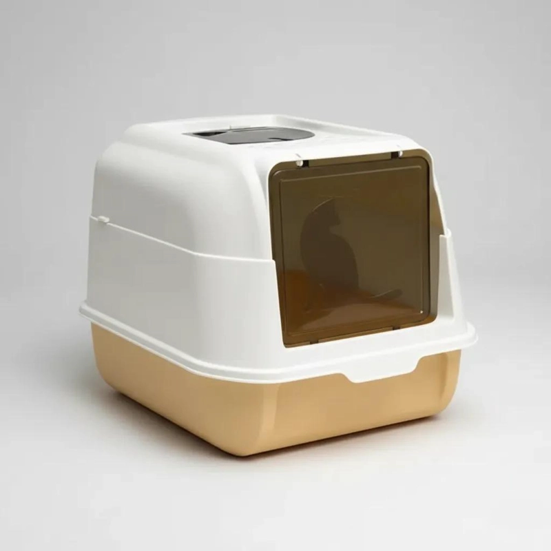 ARENERO CERRADO MEDIANO CON SISTEMA ANTISALPICADURAS PARA GATOS - 5