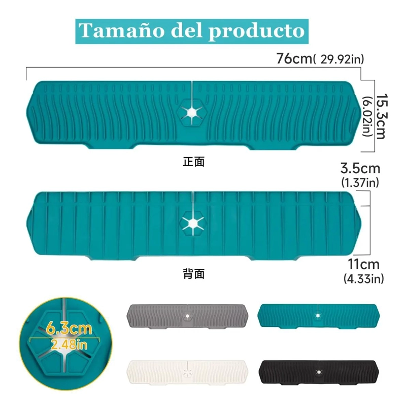 PROTECTOR ANTISALPICADURAS DE SILICONA PARA FREGADERO DE 76 CM - 2