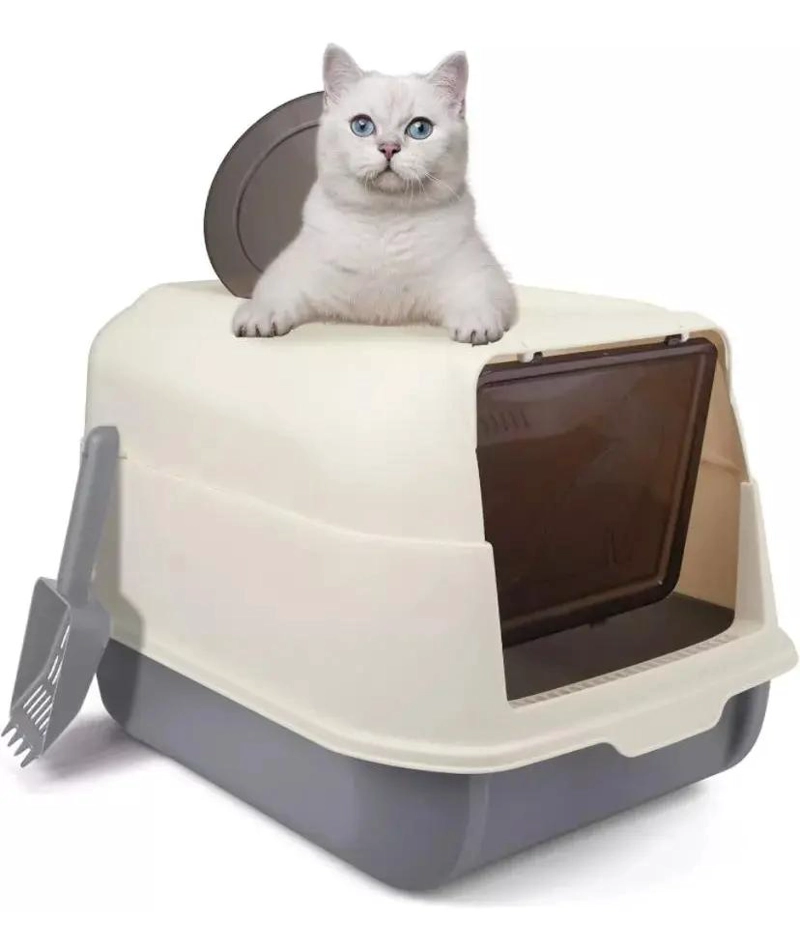 ARENERO CERRADO PARA GATOS GRANDE CON DISEÑO 2 EN 1 FUNCIONAL - 2