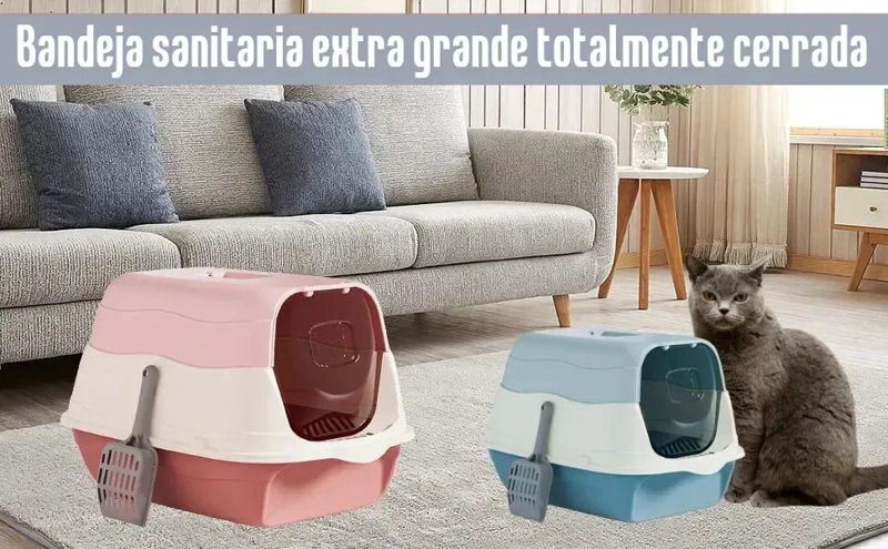 ARENERO CERRADO PARA GATOS CON PALA INTEGRADA 58X43X40 CM - 5