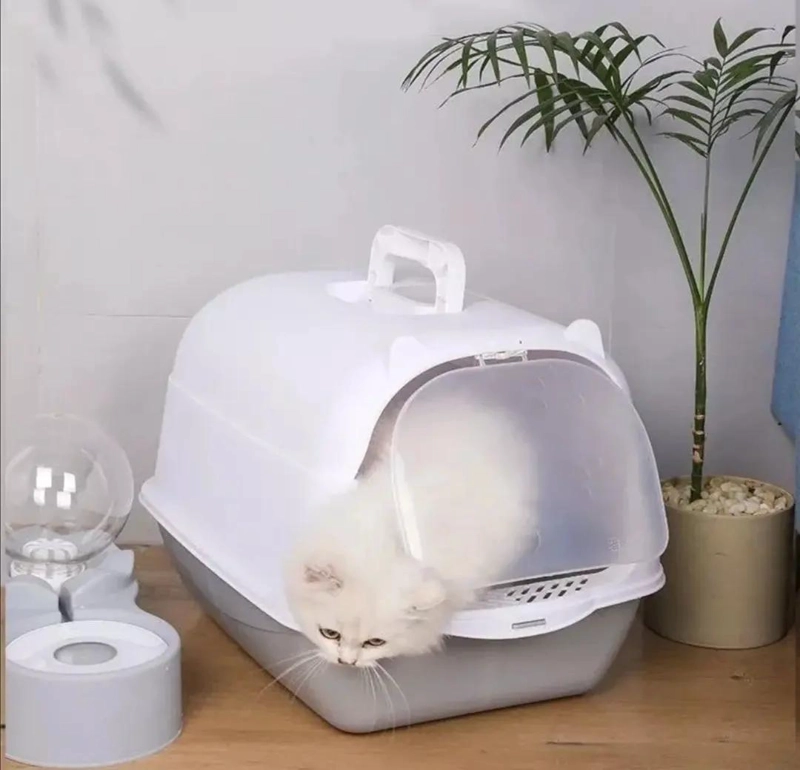 ARENERO CERRADO PARA GATOS TAMAÑO EXTRA GRANDE CON PUERTA ABATIBLE - 2