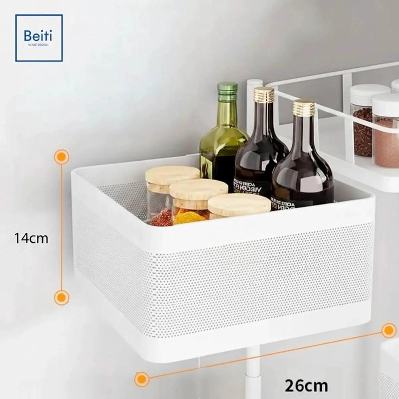 ESTANTE ORGANIZADOR GIRATORIO DE METAL CON 4 NIVELES PARA FRUTAS Y VERDURAS - 5