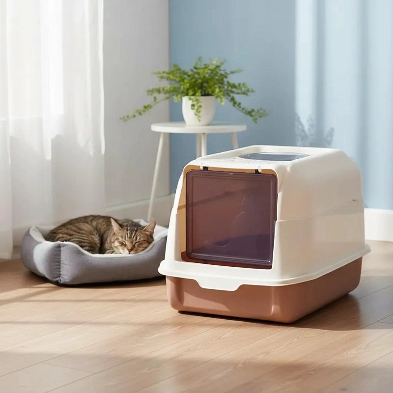 ARENERO CERRADO PARA GATOS TAMAÑO XL CON DISEÑO SANITARIO - 2
