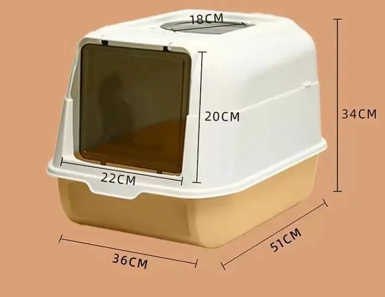 ARENERO CERRADO PARA GATOS TAMAÑO XL CON DISEÑO SANITARIO - 4