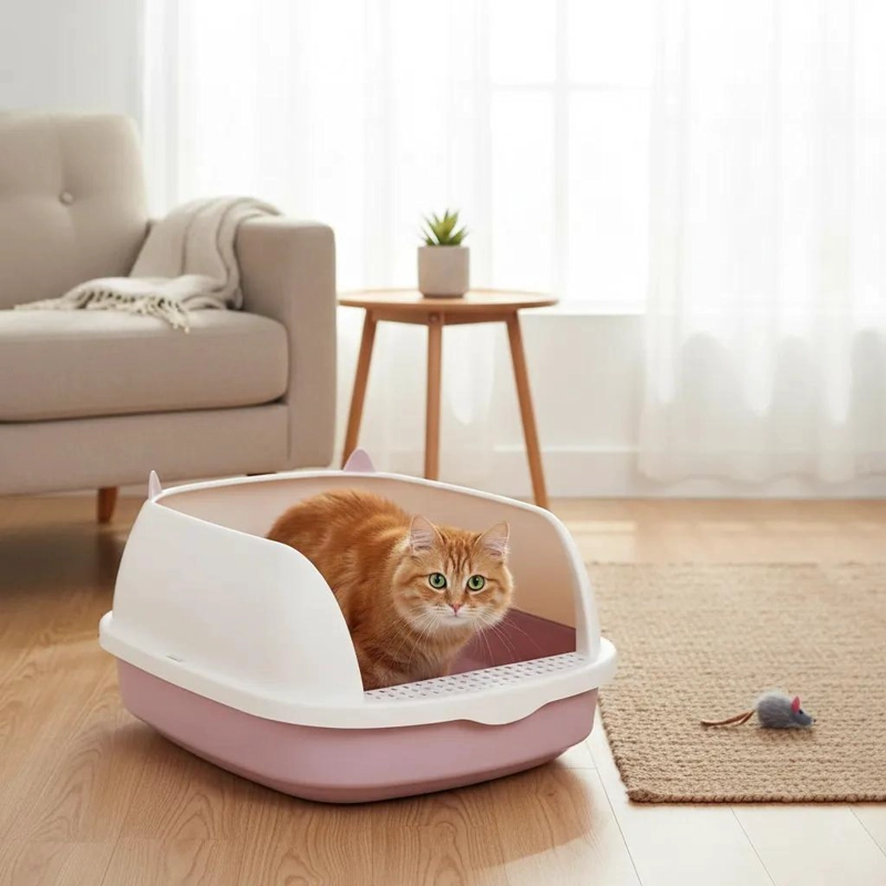 ARENERO PARA GATO CON BORDE ANTIDERRAME 40X33 CM BANDEJA SANITARIA - 1