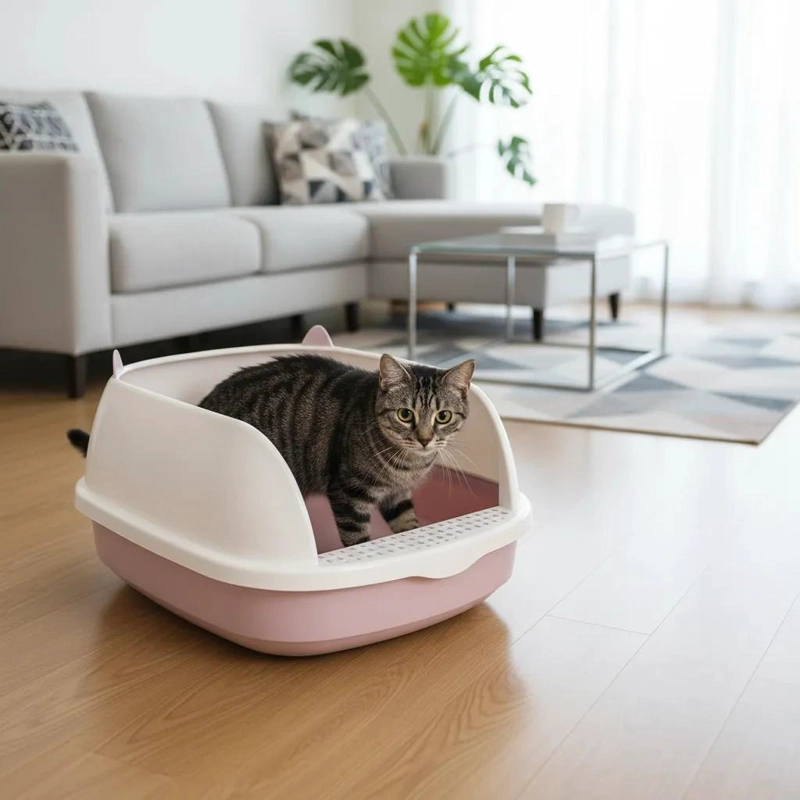 ARENERO PARA GATO CON BORDE ANTIDERRAME 40X33 CM BANDEJA SANITARIA - 4