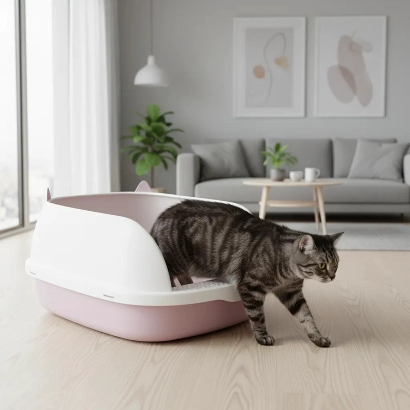 ARENERO PARA GATO CON BORDE ANTIDERRAME 40X33 CM BANDEJA SANITARIA - 5