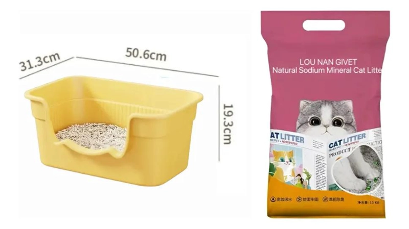 ARENERO PARA GATO DE 50 CM CON PALA Y ARENA MINERAL INCLUIDA - 3