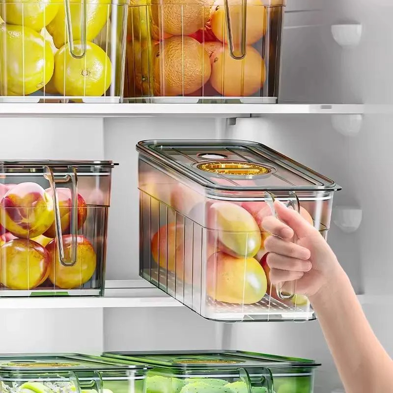 SET DE 4 CONTENEDORES PARA REFRIGERADOR CON TAPA Y MANGO - 2