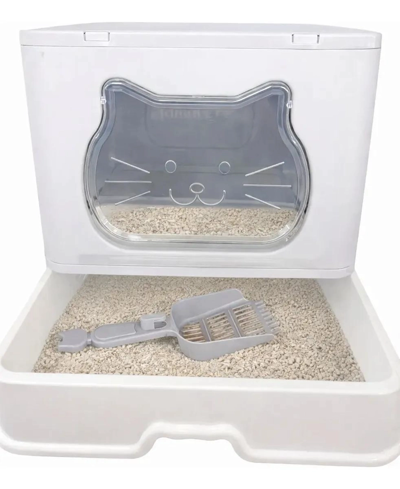 ARENERO CERRADO PARA GATO CON PUERTA TRANSPARENTE Y PALA INCLUIDA - 2