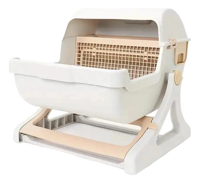 ARENERO PARA GATOS SEMI-AUTOMATICO CON BAÑO SANITARIO GRANDE - 1