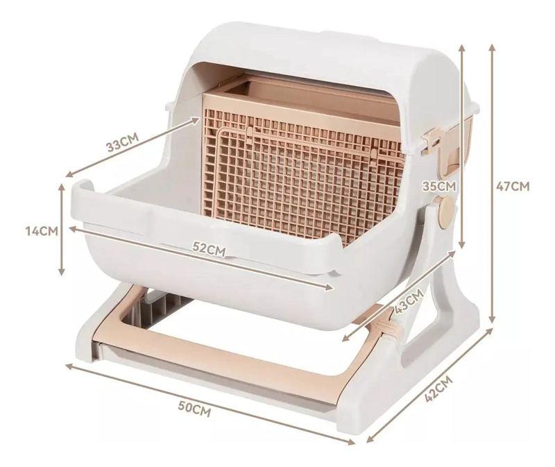 ARENERO PARA GATOS SEMI-AUTOMATICO CON BAÑO SANITARIO GRANDE - 2
