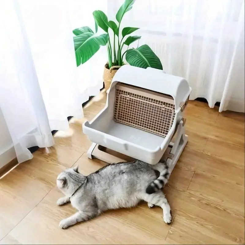 ARENERO PARA GATOS SEMI-AUTOMATICO CON BAÑO SANITARIO GRANDE - 5