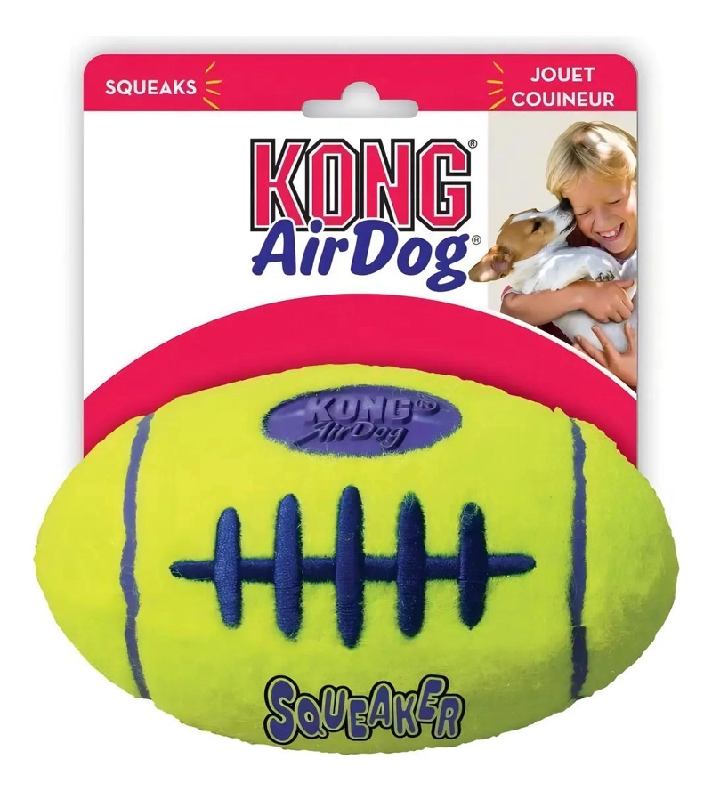 PELOTA PARA PERROS CON SONIDO TIPO FOOTBALL COLOR AMARILLO - 1