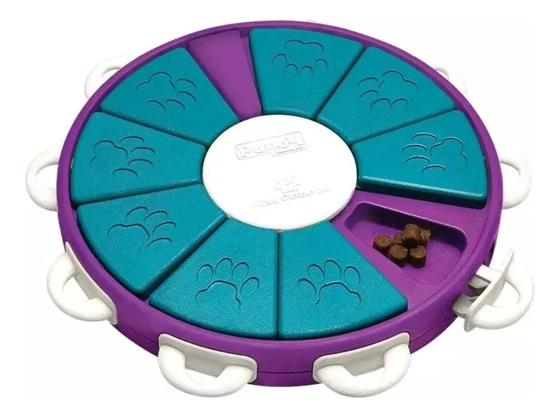 JUEGO INTERACTIVO PARA PERROS CON COMPARTIMENTOS GIRATORIOS PARA PREMIOS - 1