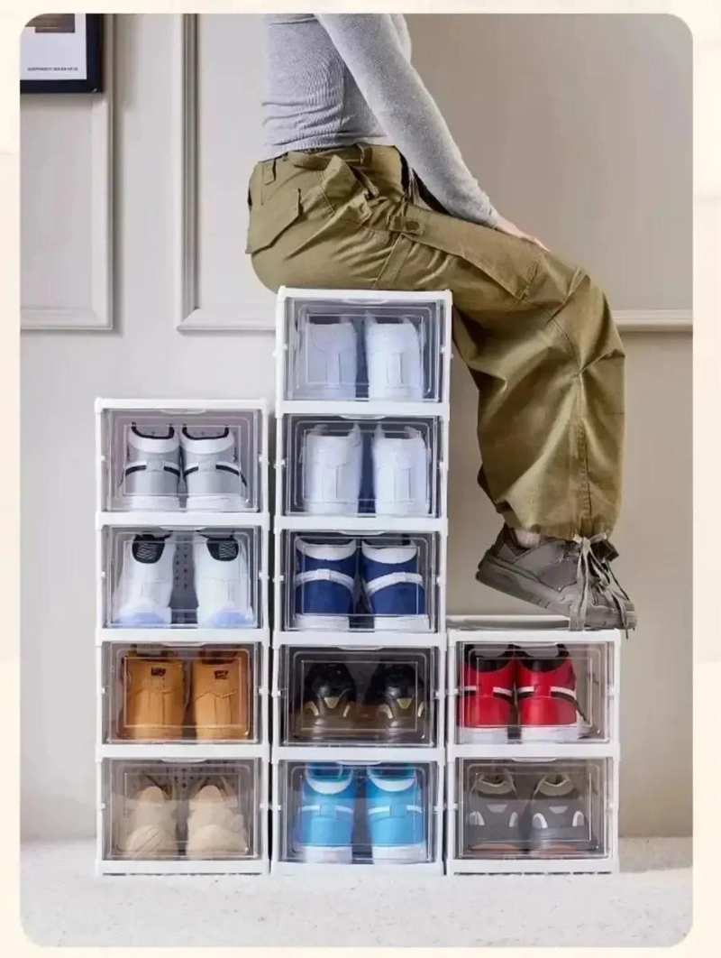 ORGANIZADOR PLEGABLE PARA ZAPATOS CON 3 NIVELES Y ESTRUCTURA FIRME - 4