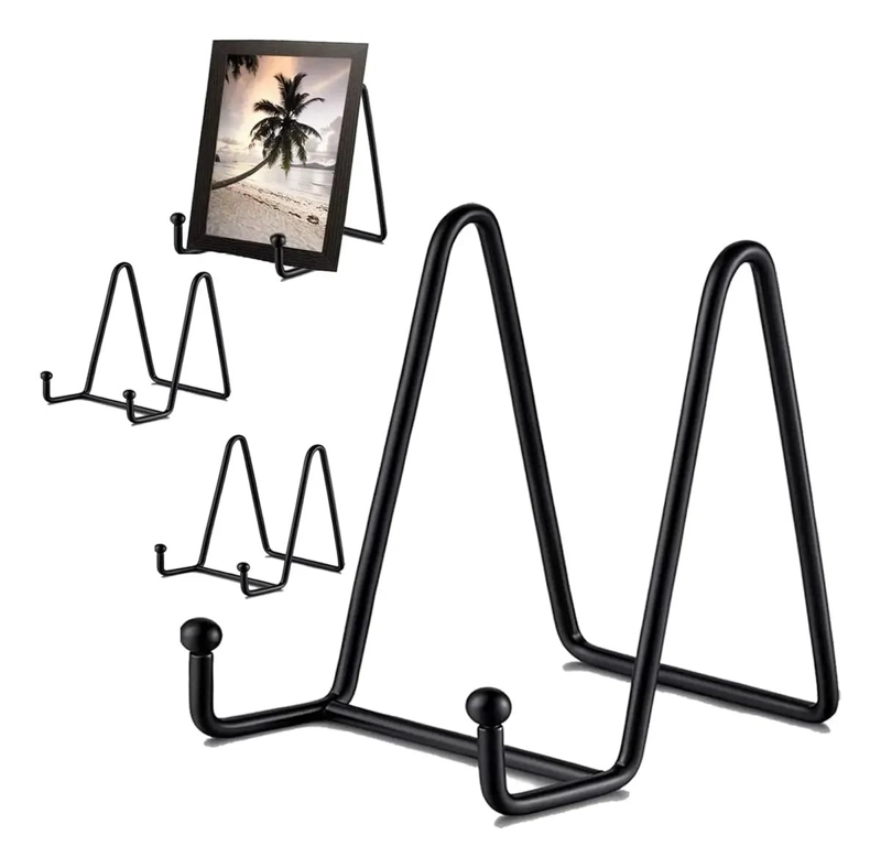 SOPORTE METALICO PARA EXHIBIR PLATOS Y FOTOS EN 3 PIEZAS - 1