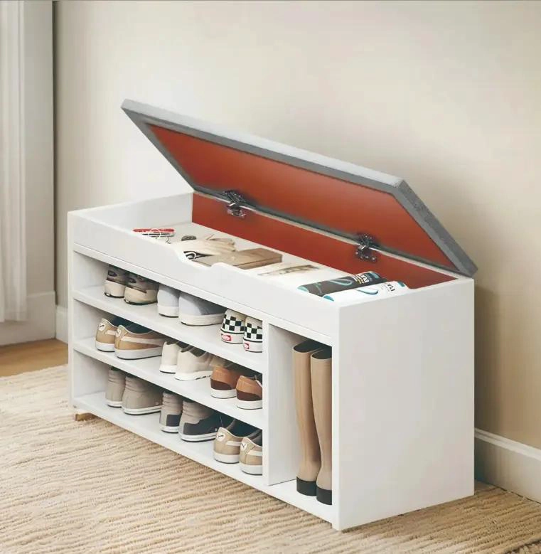 ZAPATERO ORGANIZADOR CON BANCA Y PROBADOR 51X80X30 CM BLANCO - 1