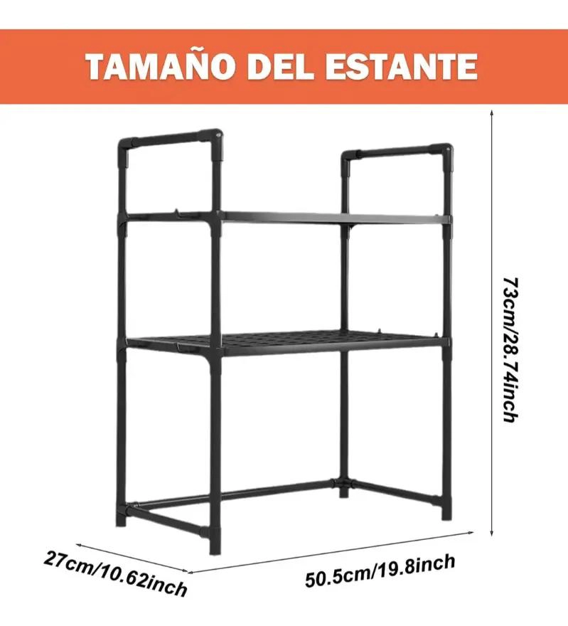 ESTANTE ORGANIZADOR DE 3 NIVELES PARA MICROONDAS Y COCINA - 4