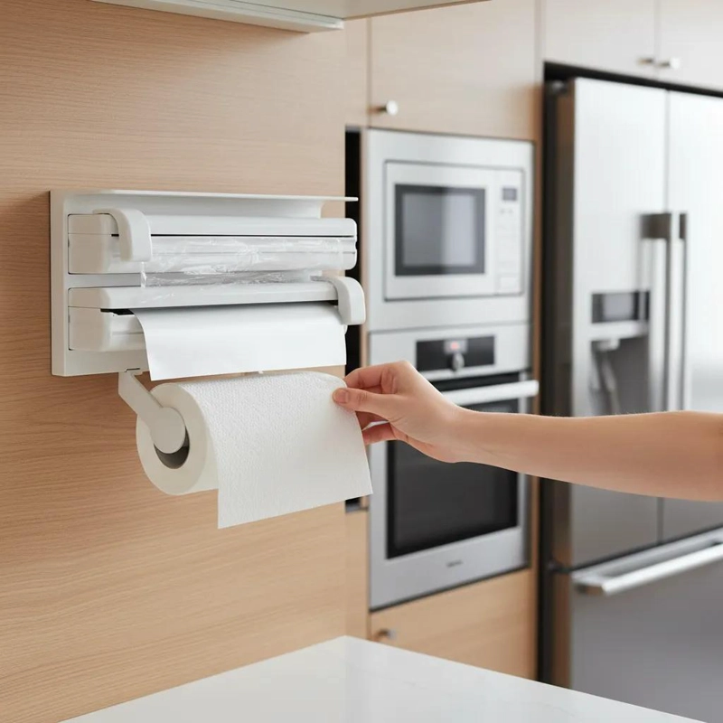 DISPENSADOR TRIPLE PARA PAPEL TOALLA CON CORTE FACIL Y DISEÑO COMPACTO - 1