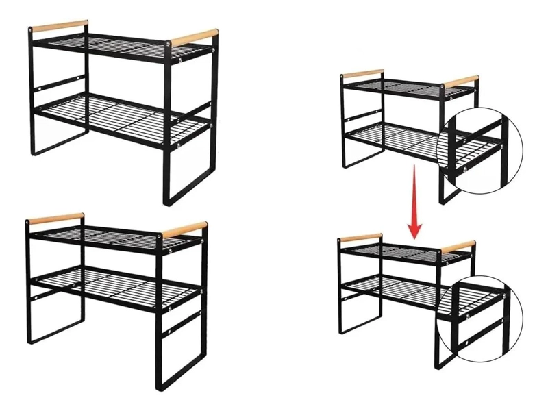 ESTANTE ORGANIZADOR DOBLE PARA GABINETES DE COCINA - 2