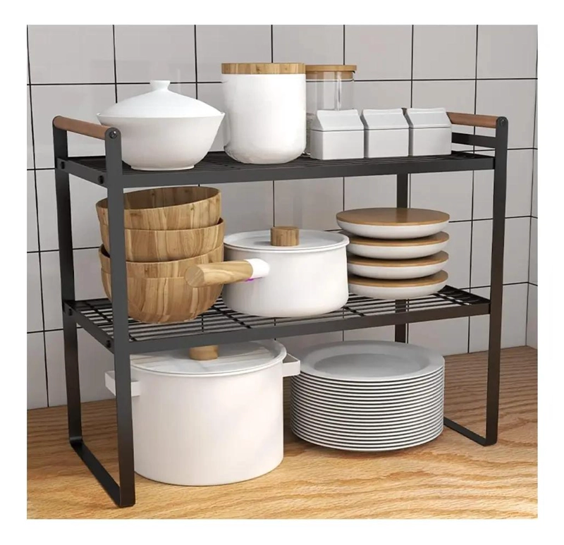 ESTANTE ORGANIZADOR DOBLE PARA GABINETES DE COCINA - 3