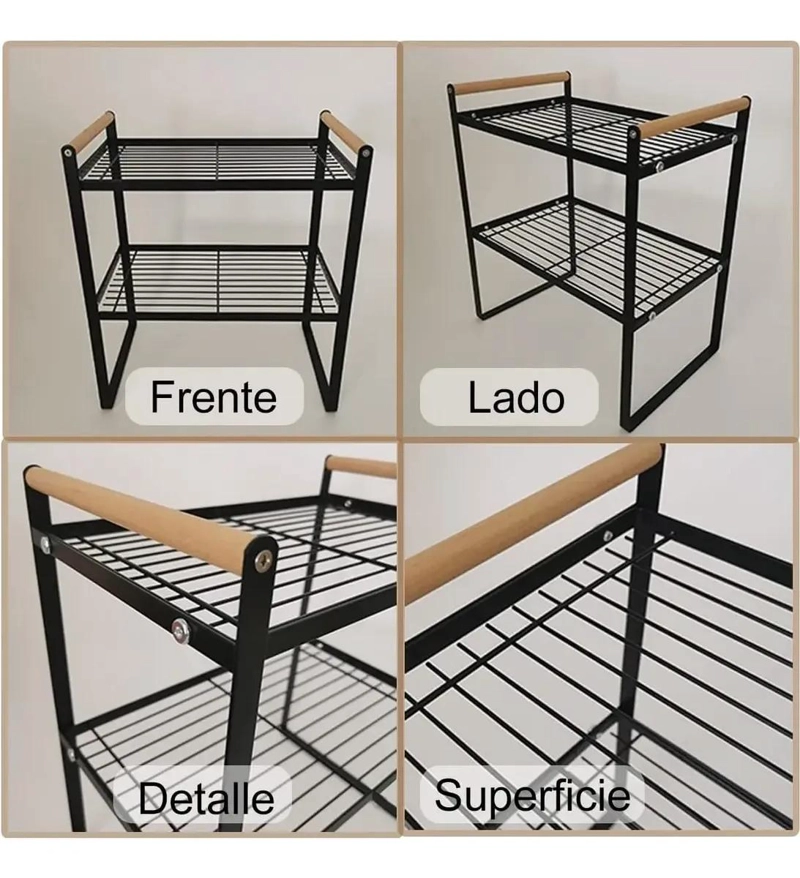 ESTANTE ORGANIZADOR DOBLE PARA GABINETES DE COCINA - 4