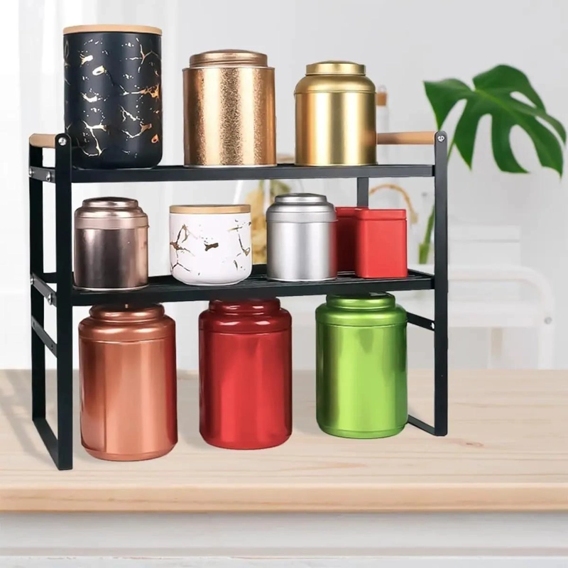 ESTANTE ORGANIZADOR DOBLE PARA GABINETES DE COCINA - 5
