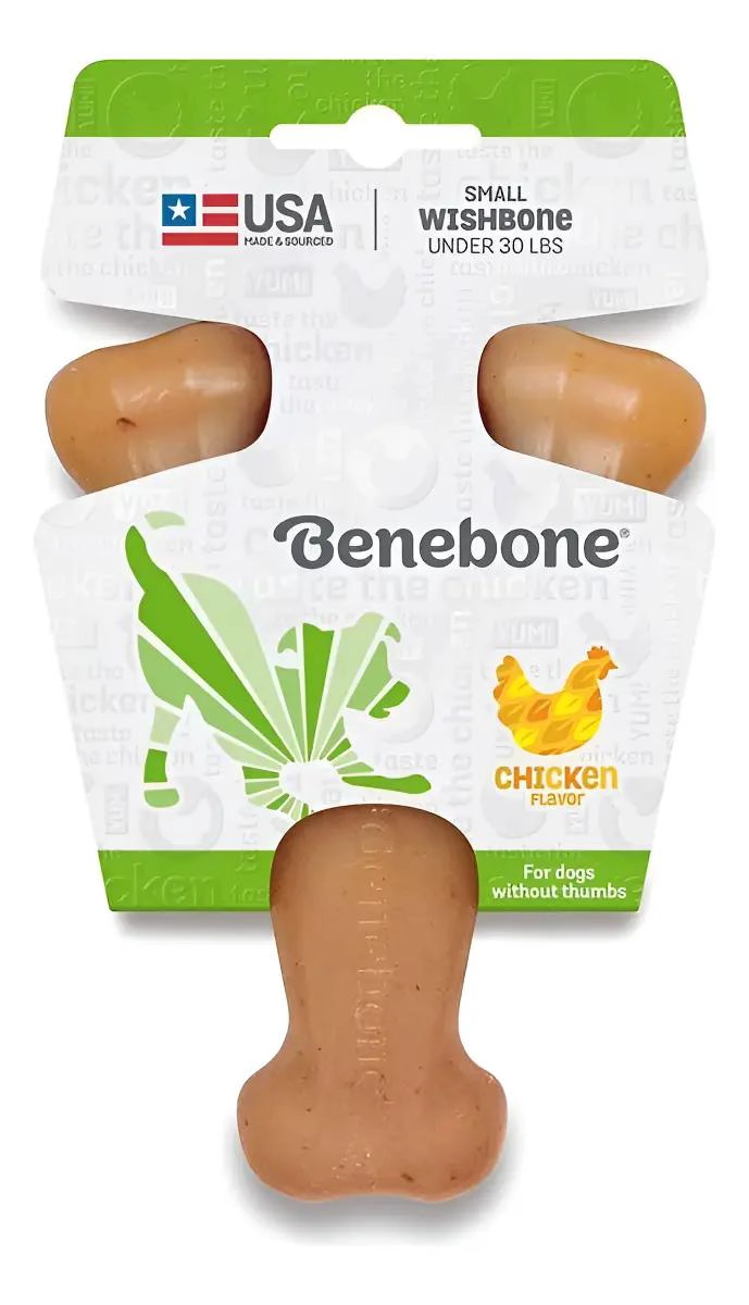 JUGUETE PARA PERROS EN FORMA DE HUESO CON SABOR A POLLO PEQUEÑO - 1
