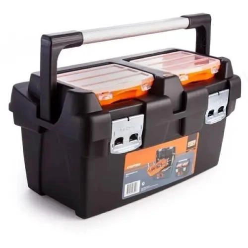 CAJA DE HERRAMIENTA DE 27 LITROS CON BANDEJA Y COMPARTIMENTOS ORGANIZADORES - 1