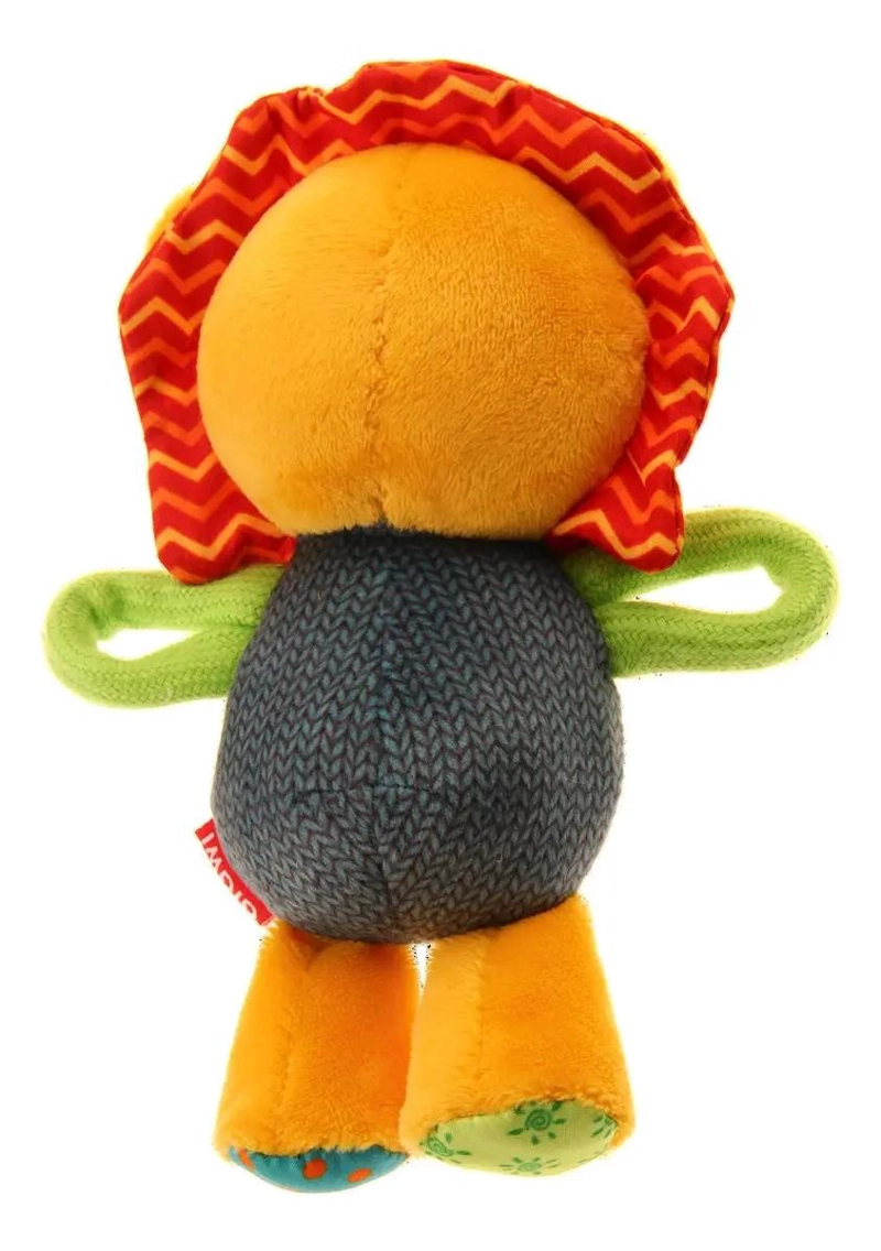 PELUCHE PARA PERROS CON FORMA DE LEON COLOR NARANJA Y SONIDO DE 17 CM - 1