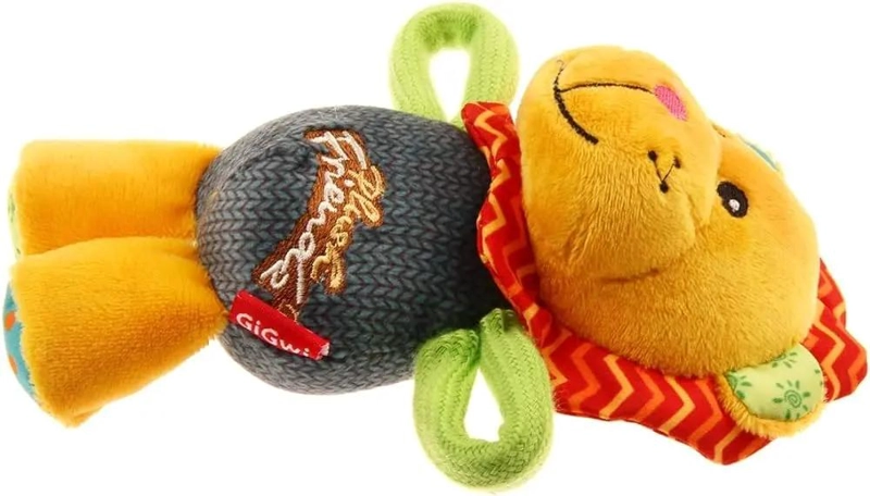 PELUCHE PARA PERROS CON FORMA DE LEON COLOR NARANJA Y SONIDO DE 17 CM - 2