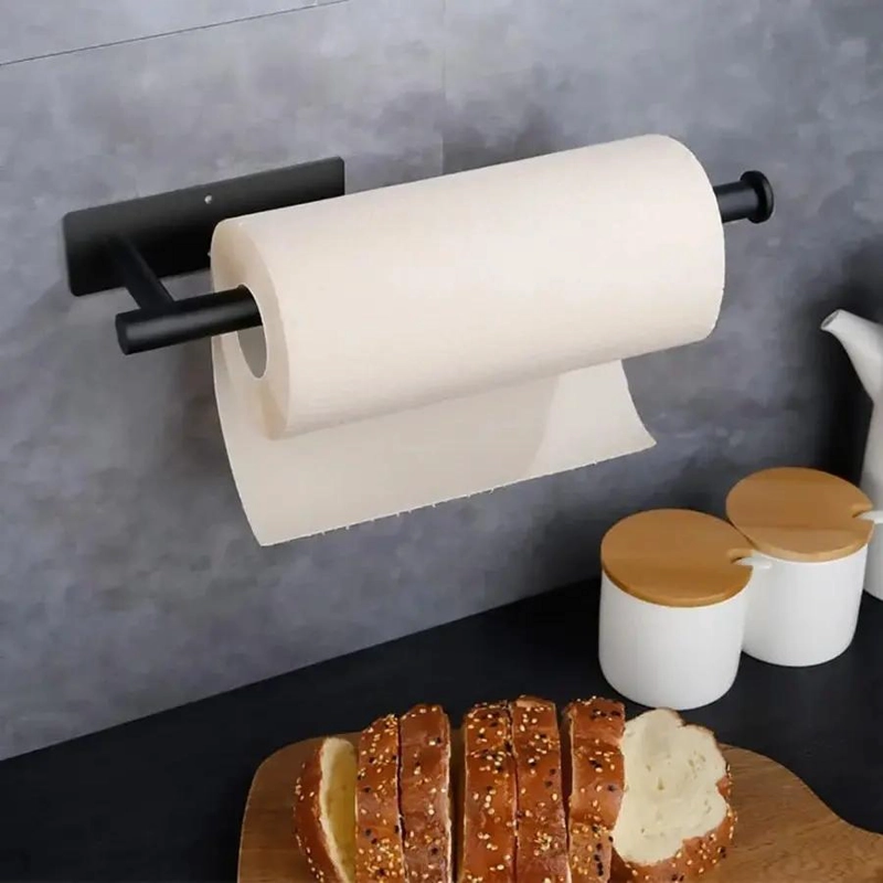 PORTAROLLOS AUTOADHESIVO DE ACERO INOXIDABLE PARA PAPEL TOALLA DE BAÑO - 5