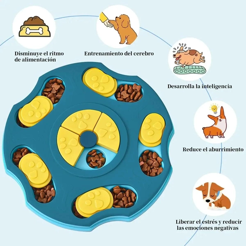 ROMPECABEZAS PLATO INTERACTIVO PARA MASCOTAS PARA COMER MAS DESPACIO - 2