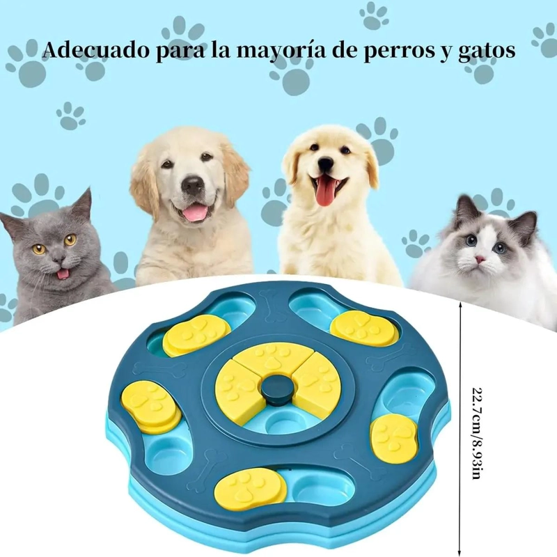 ROMPECABEZAS PLATO INTERACTIVO PARA MASCOTAS PARA COMER MAS DESPACIO - 4