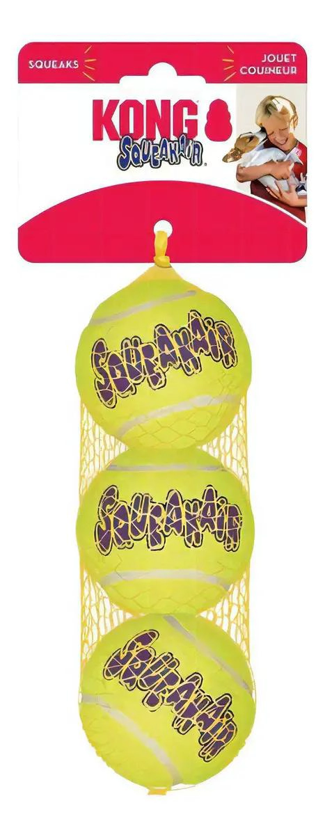 PELOTAS DE TENIS MEDIANAS PARA PERRO CON SONIDO, PAQUETE DE 3 UNIDADES - 1