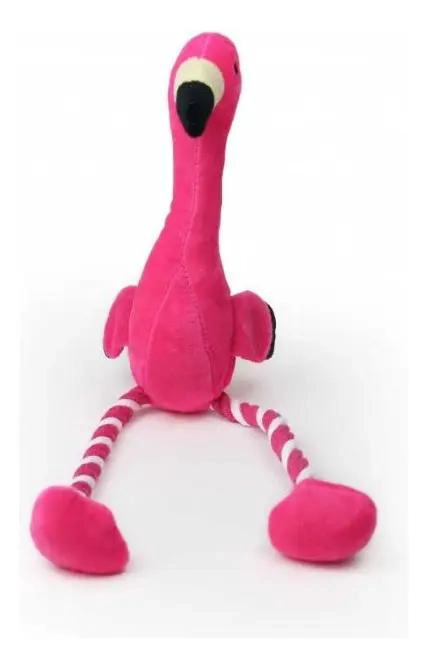 JUGUETE PARA MASCOTA DE PELUCHE CON CUERDA DE 48 CM EN FORMA DE FLAMENCO - 2